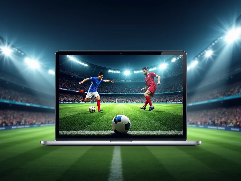 Plateforme Allosoccer affichant un match de football en streaming sur plusieurs appareils - interface 2025 avec statistiques en direct et options de visionnage multiples