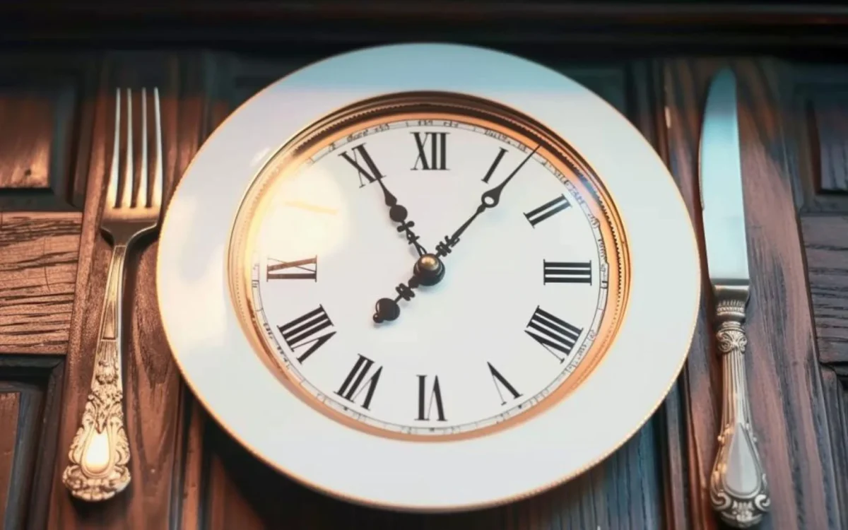 Jeûne intermittent une horloge dans une assiette