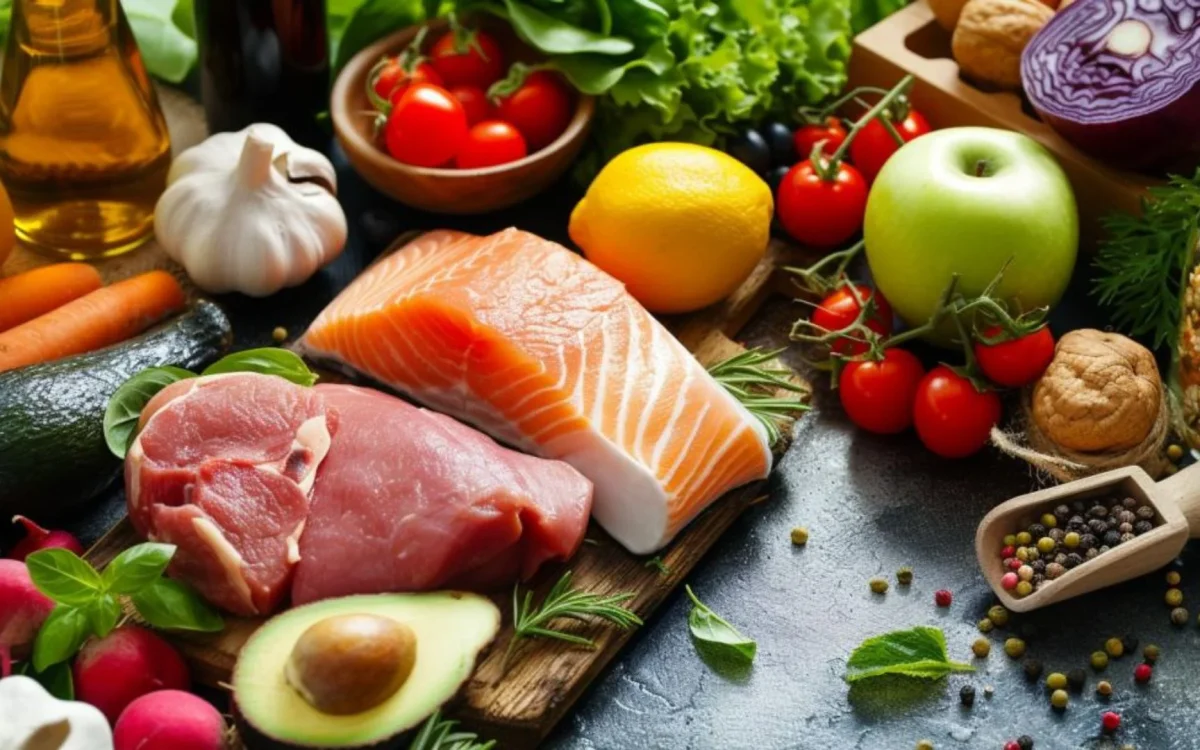 photo d'une table avec des aliments qui conviennent au régime paléo